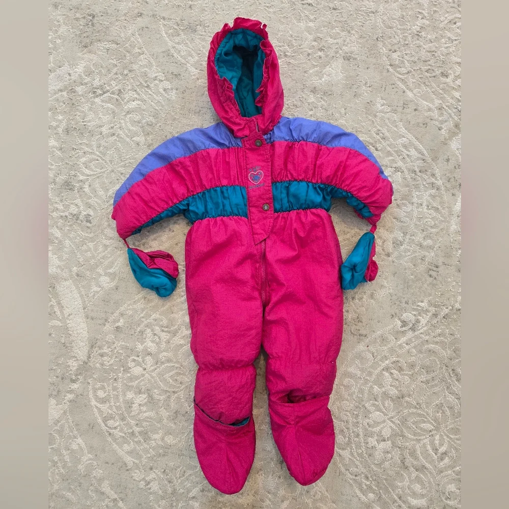 Rare Vintage 1990s Oshkosh B'gosh Baby B'gosh Colorblock Snowsuit
